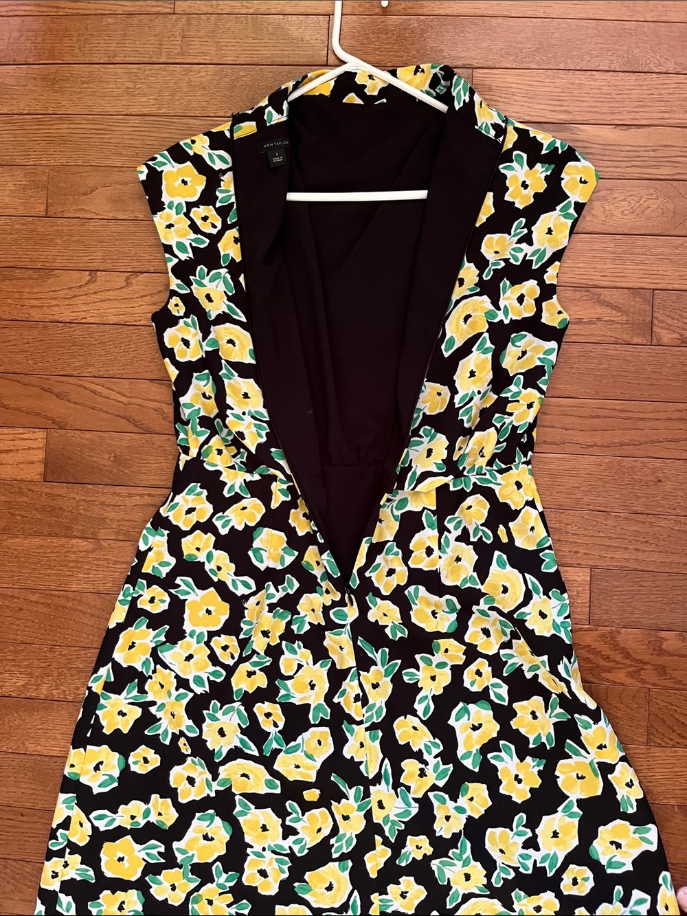 Ann Taylor Floral Mock Neck Midi Flare Dress - Picture 13 of 16